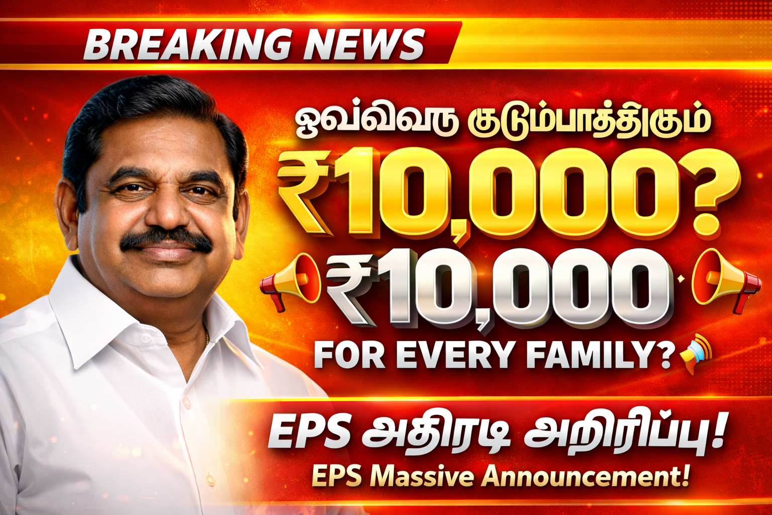 Tamil Nadu Politics Eps admk 10000 announcement 2026